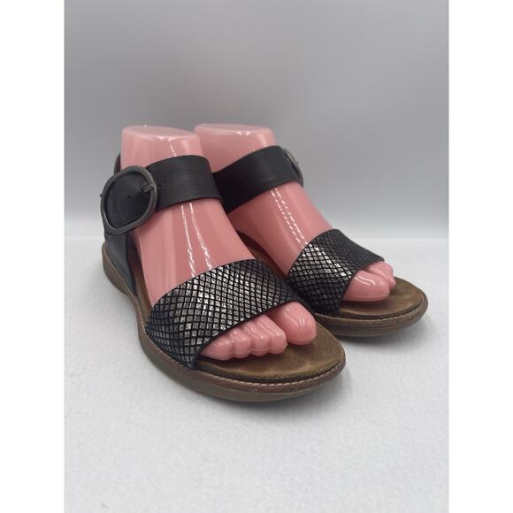 Sofft‎ Bali Metallic Leather Sandals Women Size 6M Black - Picture 1 of 16